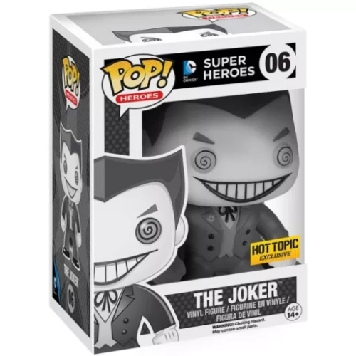 Funko Pop! The Joker #06 Black and White DC Comics Super Heroes Box