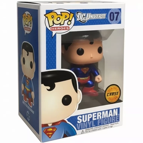 Funko Pop! Superman #07 Chase Metallic DC Universe Box