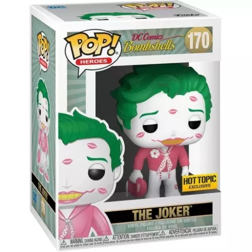 Funko Pop! The Joker #170 with Kissses Pink DC Comics Bombshells Box