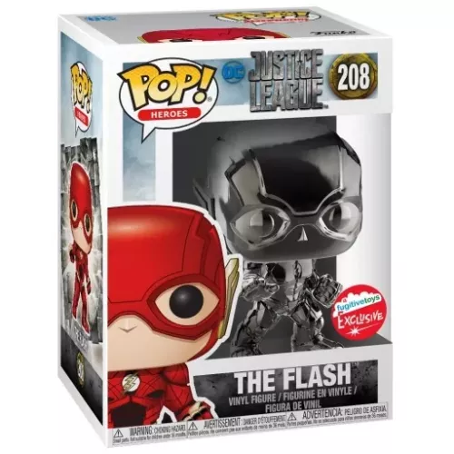 Funko Pop! The Flash #208 Black Chrome DC Justice League Box