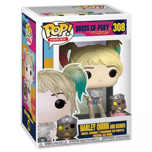 Funko Pop! Harley Quinn and Beaver #308 Birds of Prey and the Fantabulous Emancipation of One Harley Quinn DC Box