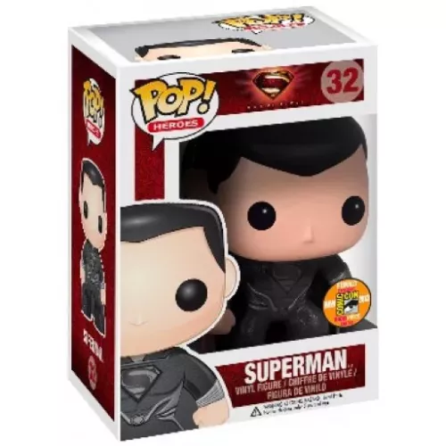 Funko Pop! Superman #32 Black Man of Steel Heroes Vinyl Figure Box