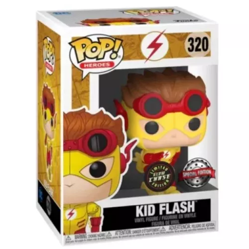 Funko Pop! Kid Flash #320 Chase Glows in the Dark Heroes Box