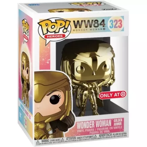 Funko Pop! Wonder Woman Golden Armor #323 Gold Chrome Box