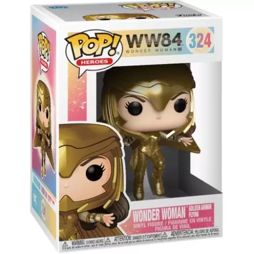Funko Pop! Wonder Woman Golden Armor Flying #324 Metallic Box