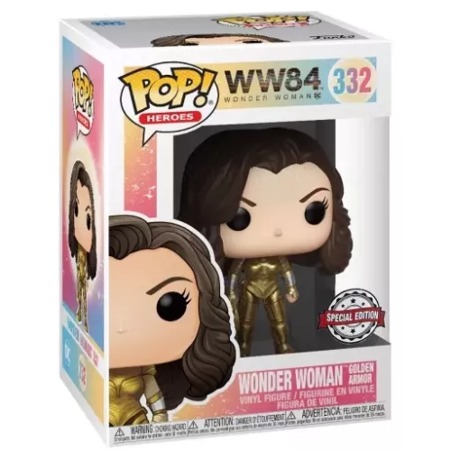 Funko Pop! Wonder Woman Golden Armor #332 Metallic Box