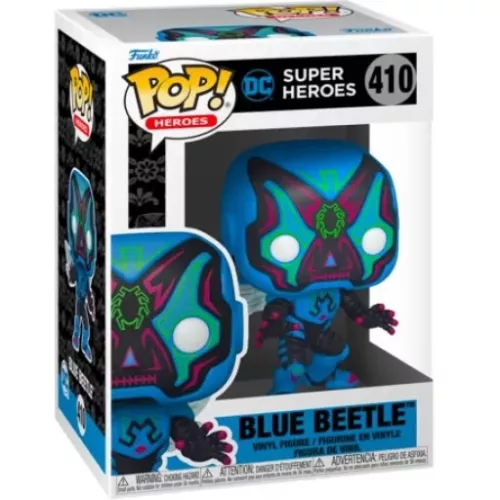 Funko Pop! Blue Beetle #410 Dia De Los DC DC Super Heroes Box