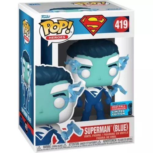 Funko Pop! Superman (Blue) #419 Heroes Vinyl Figure Box
