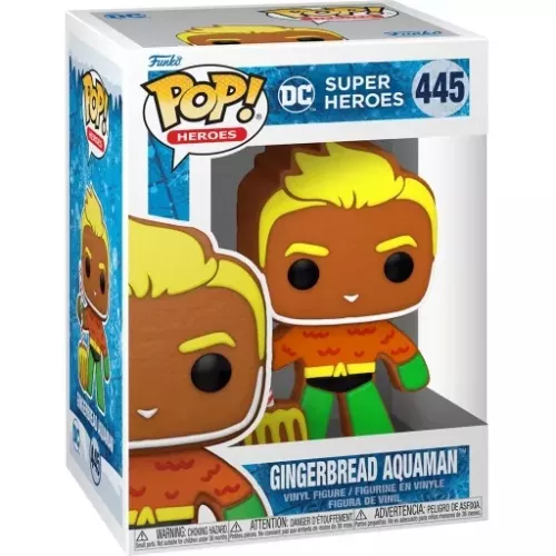 Funko Pop! Gingerbread Aquaman #445 DC Super Heroes Box
