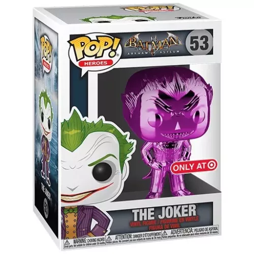 Funko Pop! The Joker #53 Purple Chrome Batman Arkham Asylum Box