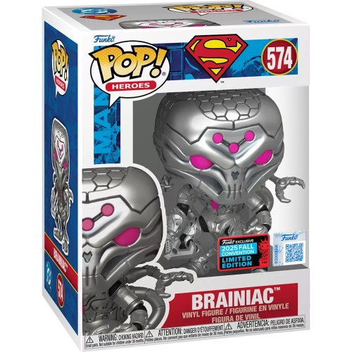Funko Pop! Brainiac #574 Metallic Superman Heroes Vinyl Figure Box