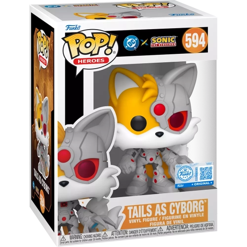Funko Pop! Tails as Cyborg #594 DC x Sonic The Hedgehog Box