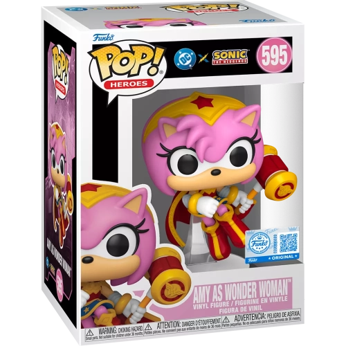 Funko Pop! Amy as Wonder Woman #595 DC x Sonic The Hedgehog Box