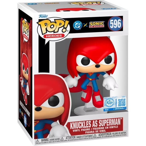 Funko Pop! Knuckles as Superman #596 DC x Sonic The Hedgehog Box