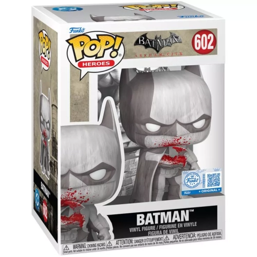 Funko Pop! Batman #602 Bloody Black and White Batman Arkham City Box