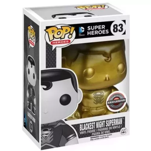 Funko Pop! Blackest Night Superman #83 Gold DC Comics Super Heroes Box