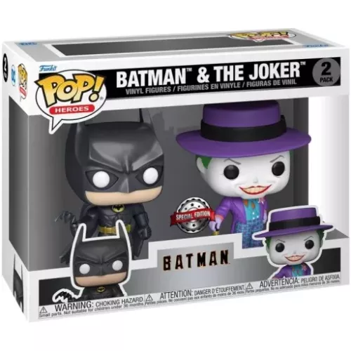Funko Pop! Batman 2 Pack Metallic Heroes Vinyl Figure Box