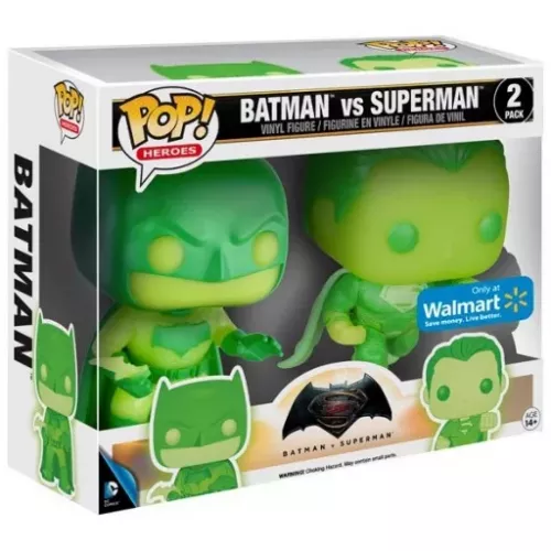 Funko Pop! Superman 2 Pack Glows in the Dark Batman v Superman Box