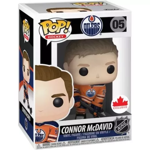 Funko Pop! Connor McDavid #05 Orange Jersey Edmonton Oilers Box