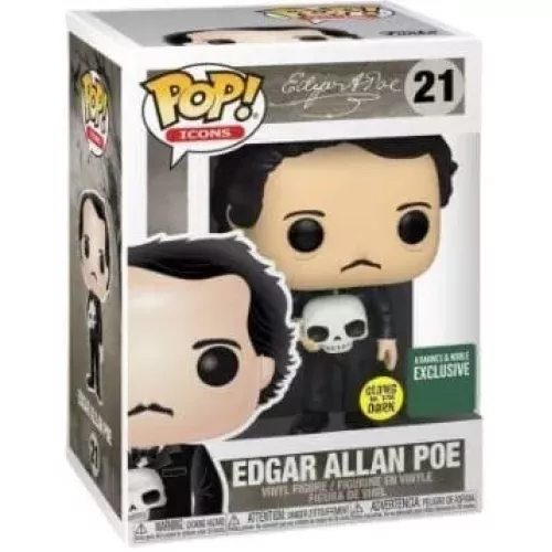 Funko Pop! Edgar Allan Poe #21 Glows in the Dark Icons Box