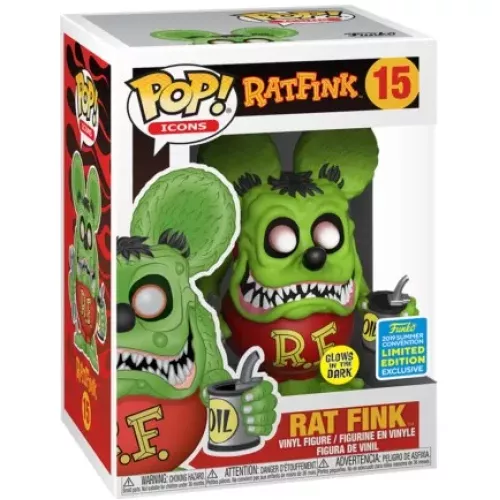 Funko Pop! Rat Fink #15 Glows in the Dark Icons Vinyl Figure Box