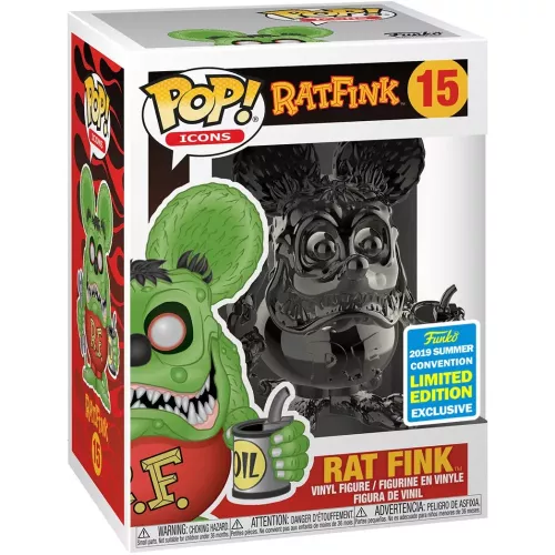 Funko Pop! Rat Fink #15 Grey Chrome Icons Vinyl Figure Box