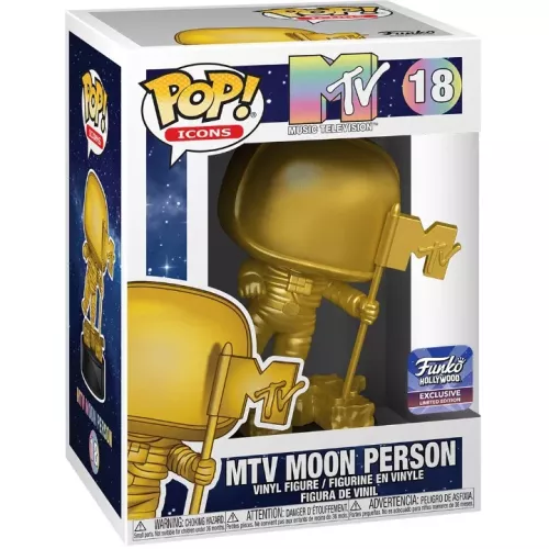 Funko Pop! MTV Moon Person #18 Gold MTV Music Television Box