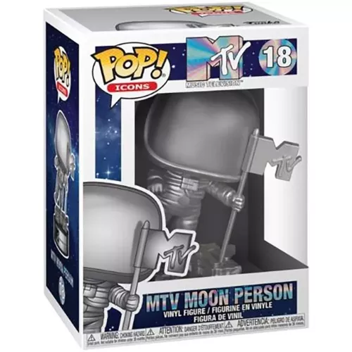 Funko Pop! MTV Moon Person #18 Silver MTV Music Television Box