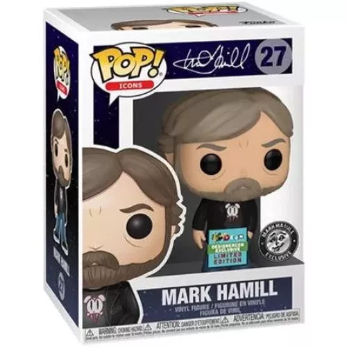 Funko Pop! Mark Hamill #27 Black Tee Icons Vinyl Figure Box