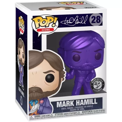 Funko Pop! Mark Hamill #28 Joker Purple Icons Vinyl Figure Box