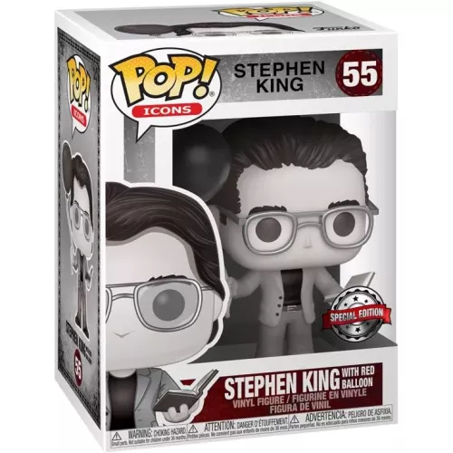 Funko Pop! Stephen King with Red Balloon #55 Black and White Box
