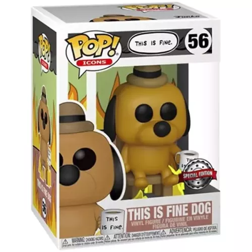 Funko Pop! This is Fine Dog #56 This is Fine. Icons Box