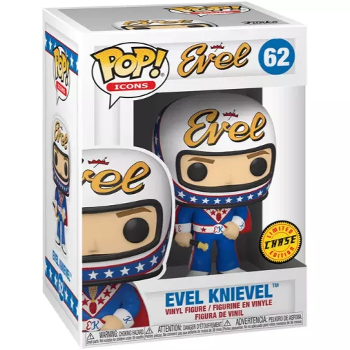 Funko Pop! Evel Knievel #62 Helmet Chase Icons Vinyl Figure Box