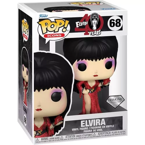 Funko Pop! Elvira #68 Diamond Collection Elvira 40 Years Box
