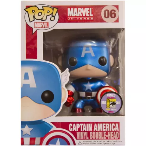 Funko Pop! Captain America #06 Metallic Marvel Universe Box