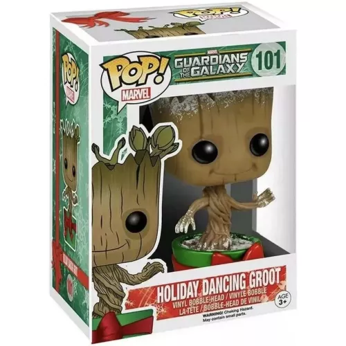 Funko Pop! Holiday Dancing Groot #101 Snowy Marvel Guardians of the Galaxy Box