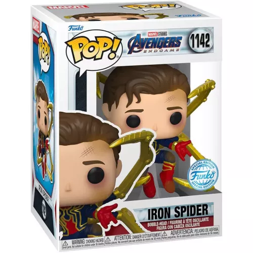 Funko Pop! Iron Spider #1142 Unmasked Marvel Avengers Endgame Box
