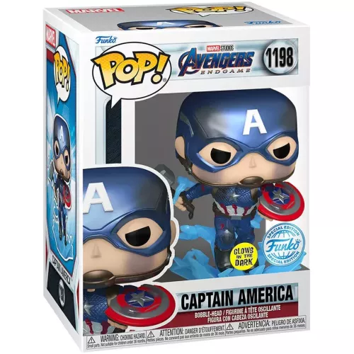 Funko Pop! Captain America #1198 Glows in the Dark Metallic Box