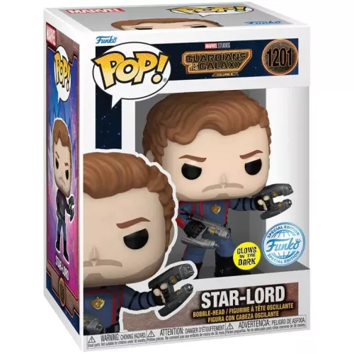 Funko Pop! Star-Lord #1201 Glows in the Dark Marvel Studios Guardians of the Galaxy Volume 3 Box