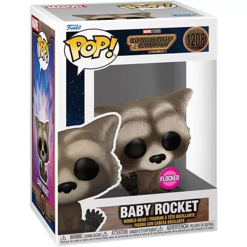 Funko Pop! Baby Rocket #1208 Flocked Marvel Studios Guardians of the Galaxy Volume 3 Box
