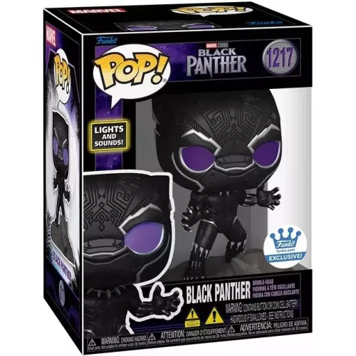 Funko Pop! Black Panther #1217 Lights & Sound! Marvel Studios Black Panther Box