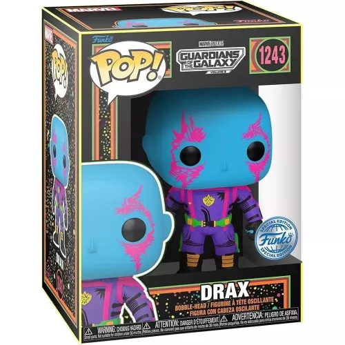 Funko Pop! Drax #1243 Blacklight Marvel Studios Guardians of the Galaxy Volume 3 Box