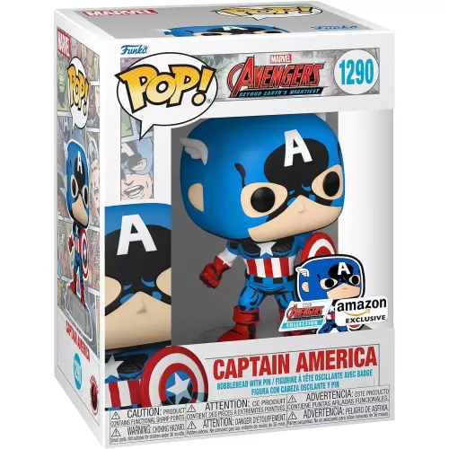 Funko Pop! Captain America #1290 Marvel Avengers Beyond Earth's Mightest Box
