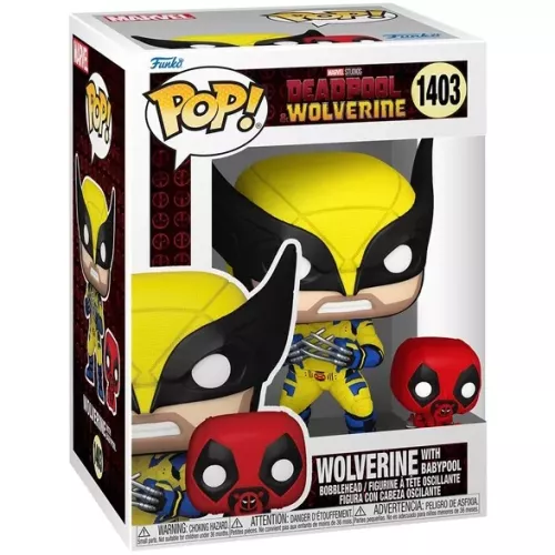 Funko Pop! Wolverine with Babypool #1403 Marvel Studios Deadpool & Wolverine Box