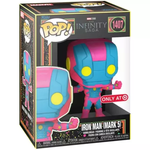 Funko Pop! Iron Man (Mark 5) #1407 Blacklight Marvel Studios The Infinity Saga Box