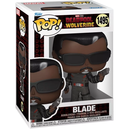 Funko Pop! Blade #1495 with Gun Marvel Studios Deadpool & Wolverine Box