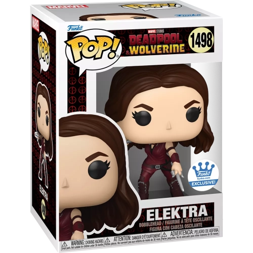 Funko Pop! Elektra #1498 with Sai Metallic Marvel Studios Deadpool & Wolverine Box