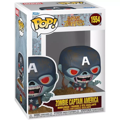 Funko Pop! Zombie Captain America #1554 Marvel Studios Marvel Zombies Box