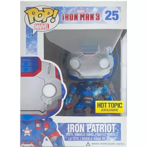 Funko Pop! Iron Patriot #25 Metallic Marvel Iron Man 3 Box