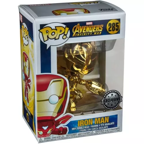 Funko Pop! Iron Man #285 Gold Chrome Marvel Avengers Infinity War Box